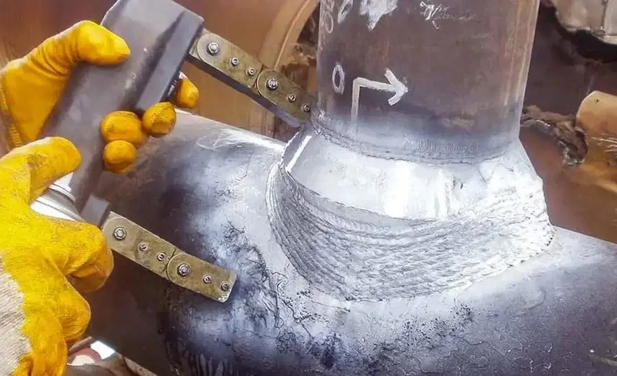 Weld inspection with gauge